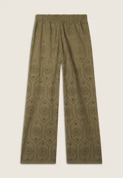 Freddy Pantaloni in mussola doppiati in cotone ricamato Sangallo-Donna Pantaloni Sportivi|Tutti I Pantaloni
