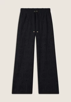 Freddy Pantaloni in mussola doppiati in cotone ricamato Sangallo-Donna Pantaloni Sportivi|Tutti I Pantaloni