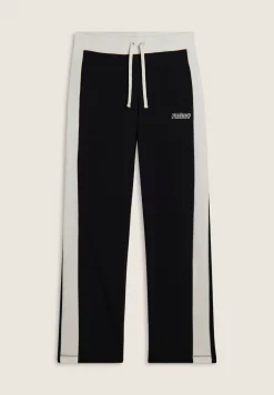 Freddy Pantaloni neri con bande laterali bianche-Donna Pantaloni Sportivi