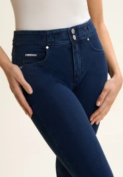 Freddy Pantaloni N.O.W.® skinny a vita media in jersey denim-Donna Jeans E Pantaloni