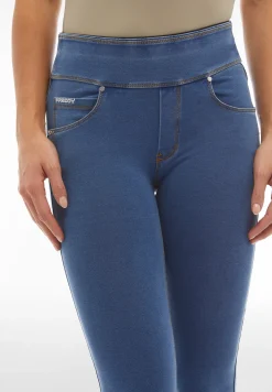 Freddy Pantaloni N.O.W.® skinny vita risvoltabile in jersey denim-Donna Jeans E Pantaloni