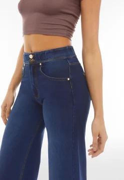 Freddy Pantaloni N.O.W.® wide leg vita alta in jersey effetto denim-Donna Tutti I Pantaloni|Jeans E Pantaloni