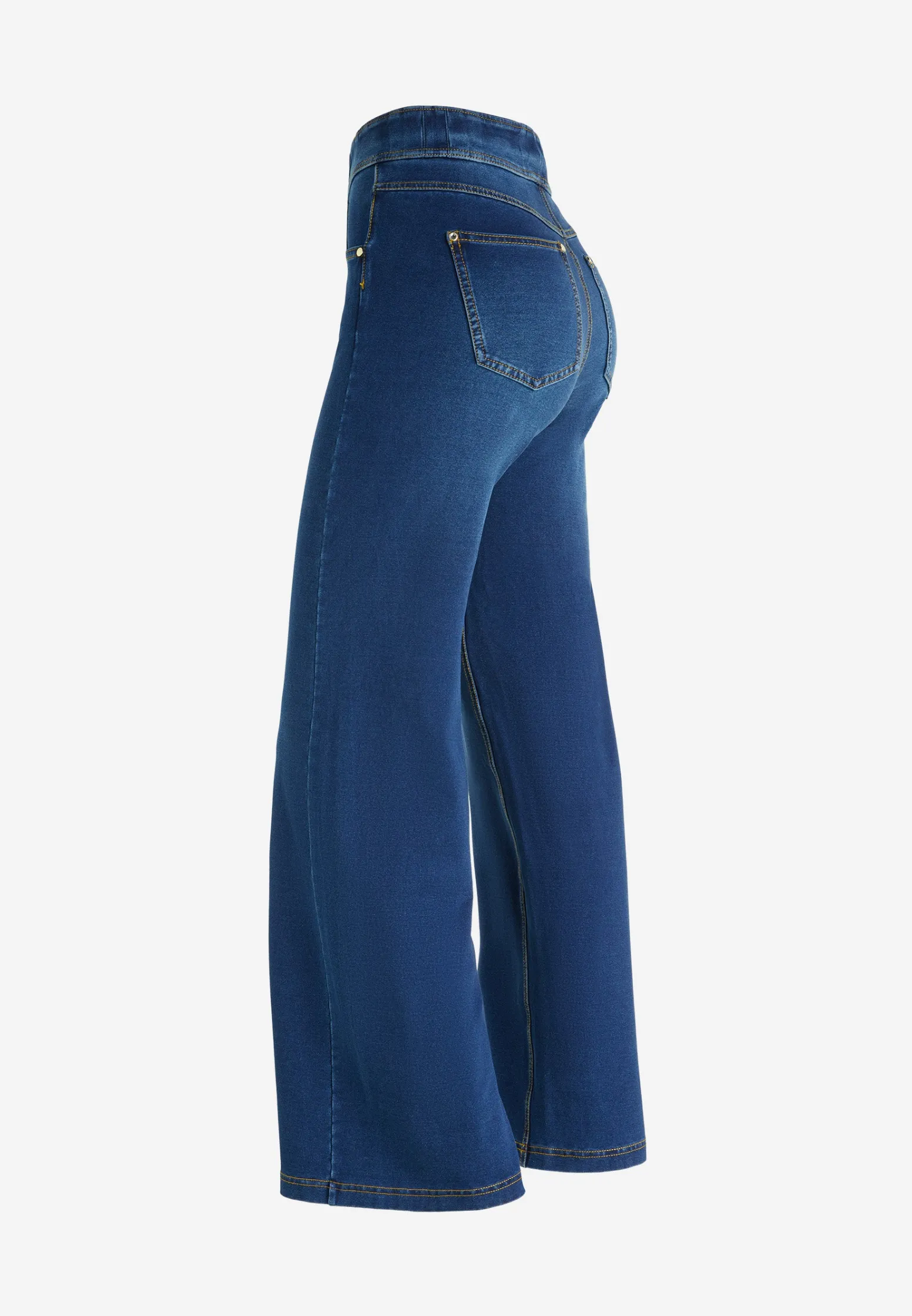 Freddy Pantaloni N.O.W.® wide leg vita alta in jersey effetto denim-Donna Tutti I Pantaloni|Jeans E Pantaloni