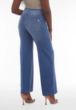 Freddy Pantaloni N.O.W.® wide leg vita alta in jersey effetto denim-Donna Tutti I Pantaloni|Jeans E Pantaloni
