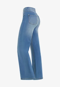 Freddy Pantaloni N.O.W.® wide leg vita alta in jersey effetto denim-Donna Tutti I Pantaloni|Jeans E Pantaloni