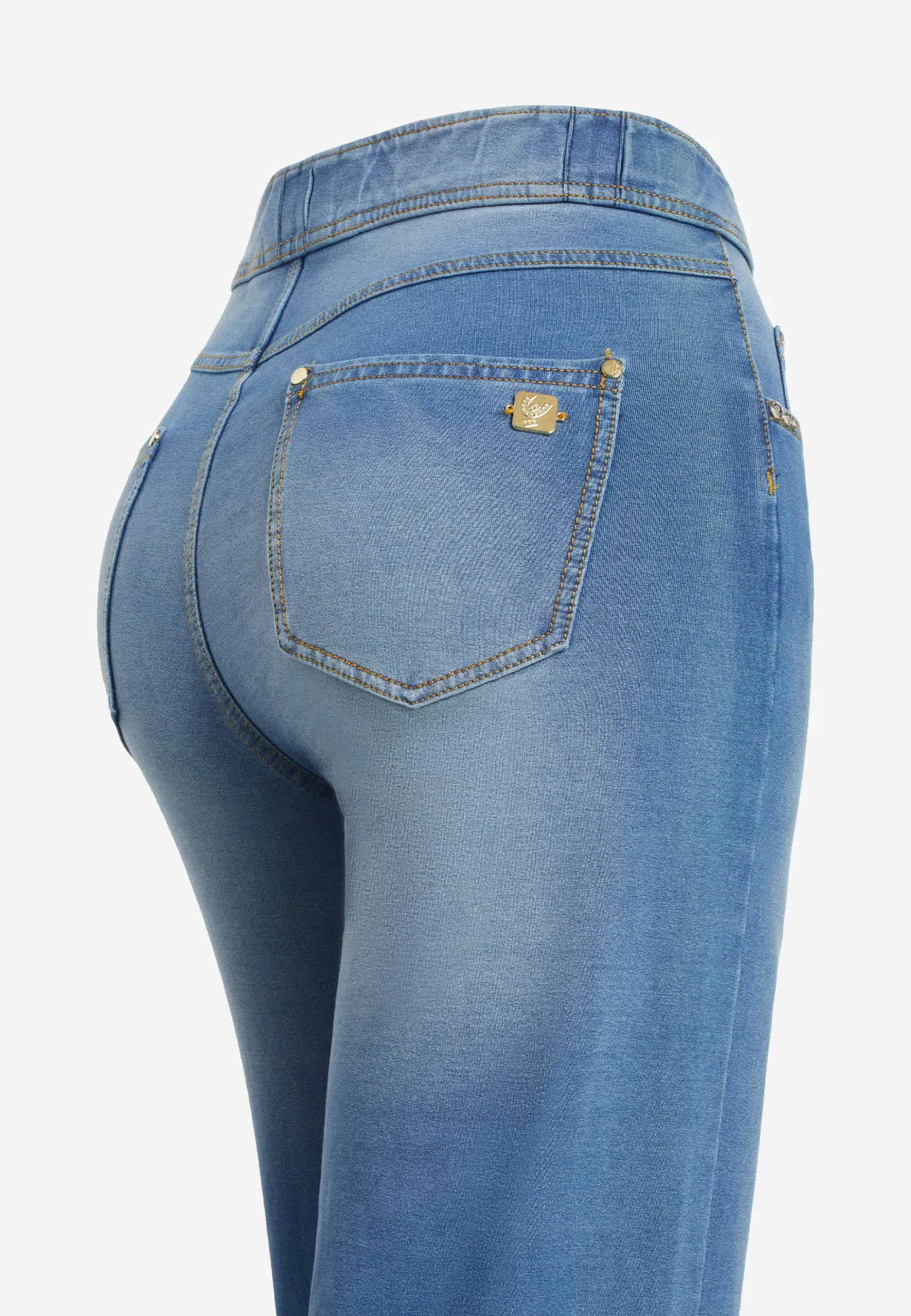 Freddy Pantaloni N.O.W.® wide leg vita alta in jersey effetto denim-Donna Tutti I Pantaloni|Jeans E Pantaloni