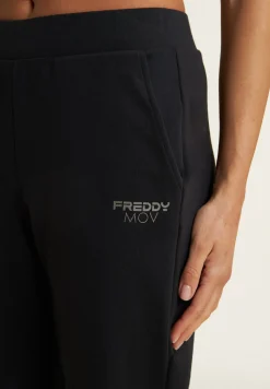 Freddy Pantaloni Regular Fit in French Terry con Polsini in Costina-Donna Pantaloni Sportivi