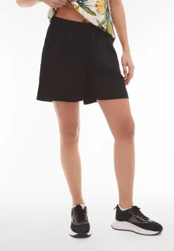 Freddy Pantaloni short da donna in lino viscosa con gamba ampia-Donna Padel|Shorts