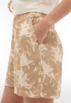Freddy Pantaloni short donna in satin di viscosa fantasia tropical-Donna Padel|Shorts