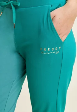 Freddy Pantaloni slim fit in jersey con dettagli floreali-Donna Pilates|Ginnastica