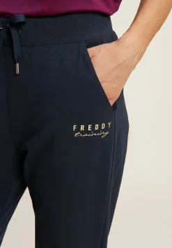 Freddy Pantaloni slim fit in jersey con dettagli floreali-Donna Pilates|Ginnastica