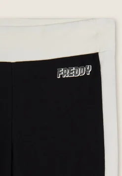 Freddy Pantaloni slim flare in felpa con bande laterali-Donna Pantaloni Sportivi