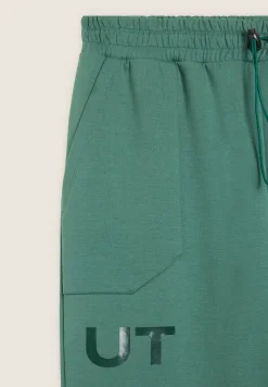 Freddy Pantaloni slim in interlock con stampa UT e cuciture-Uomo Pantaloni Sportivi