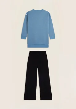 Freddy Pantaloni sportivi Bambina gamba ampia con spacchi laterali- Pantaloni Sportivi