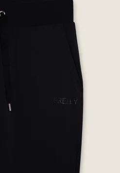 Freddy Pantaloni sportivi da donna con fondo dritto e logo strass-Donna Ginnastica|Pantaloni Sportivi