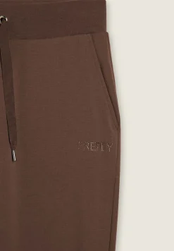 Freddy Pantaloni sportivi da donna con fondo dritto e logo strass-Donna Ginnastica|Pantaloni Sportivi