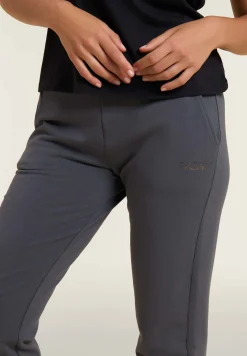 Freddy Pantaloni sportivi da donna con fondo dritto e logo strass-Donna Ginnastica|Pantaloni Sportivi