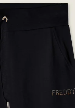 Freddy Pantaloni sportivi da donna con polsini e strass bicolore-Donna Ginnastica|Pantaloni Sportivi