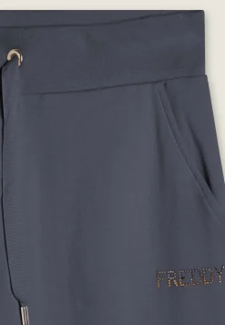 Freddy Pantaloni sportivi da donna con polsini e strass bicolore-Donna Ginnastica|Pantaloni Sportivi