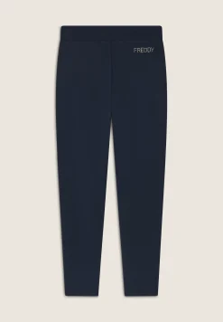 Freddy Pantaloni Sportivi Fondo Dritto con Dettagli in Strass-Donna Pantaloni Sportivi