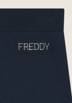 Freddy Pantaloni Sportivi Fondo Dritto con Dettagli in Strass-Donna Pantaloni Sportivi