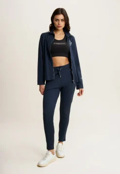 Freddy Pantaloni Sportivi Fondo Dritto con Dettagli in Strass-Donna Pantaloni Sportivi