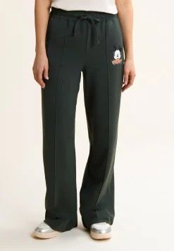 Freddy Pantaloni sportivi neri con gamba ampia e stampa Mickey Mouse-Donna Pantaloni Sportivi