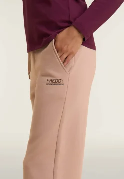 Freddy Pantaloni wide leg da donna con logo in strass bicolore-Donna Ginnastica|Pantaloni Sportivi