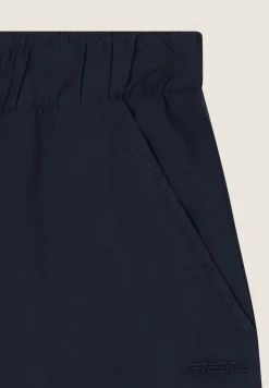 Freddy Pantaloni wide leg in cotone navetta con ricami Sangallo-Donna Pantaloni Sportivi