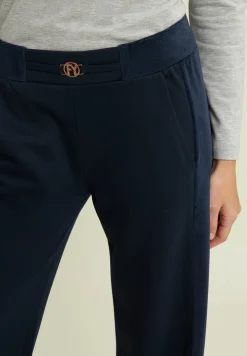 Freddy Pantaloni wide leg in viscosa con dettagli in ciniglia-Donna Pantaloni Sportivi