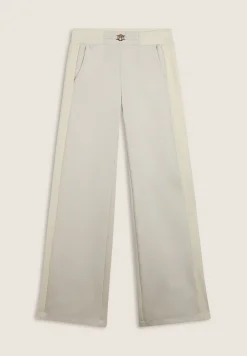 Freddy Pantaloni wide leg in viscosa con dettagli in ciniglia-Donna Pantaloni Sportivi