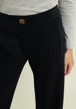 Freddy Pantaloni wide leg in viscosa con dettagli in ciniglia-Donna Pantaloni Sportivi