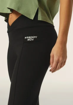 Freddy Pantaloni Yoga Vita Incrociata in felpa lunghezza 7/8-Donna Fitness|Pantaloni Sportivi