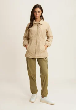 Freddy Parka donna collo alto in nylon con zip ed elastico in vita-Donna Giacche