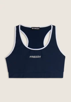 Freddy Reggiseno Sportivo con Supporto Medio e bordature a contrasto-Donna Padel|Pilates