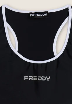 Freddy Reggiseno Sportivo con Supporto Medio e bordature a contrasto-Donna Padel|Pilates