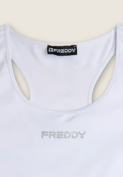 Freddy Reggiseno Sportivo con Supporto Medio e bordature a contrasto-Donna Padel|Pilates