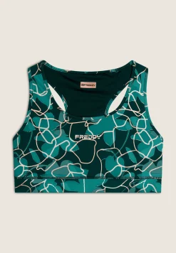 Freddy Reggiseno sportivo in tessuto tecnico floreale-Donna Padel|Pilates