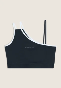 Freddy Reggiseno sportivo monospalla con dettagli contrasto-Donna Padel|Pilates