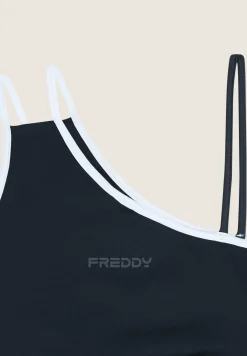 Freddy Reggiseno sportivo monospalla con dettagli contrasto-Donna Padel|Pilates