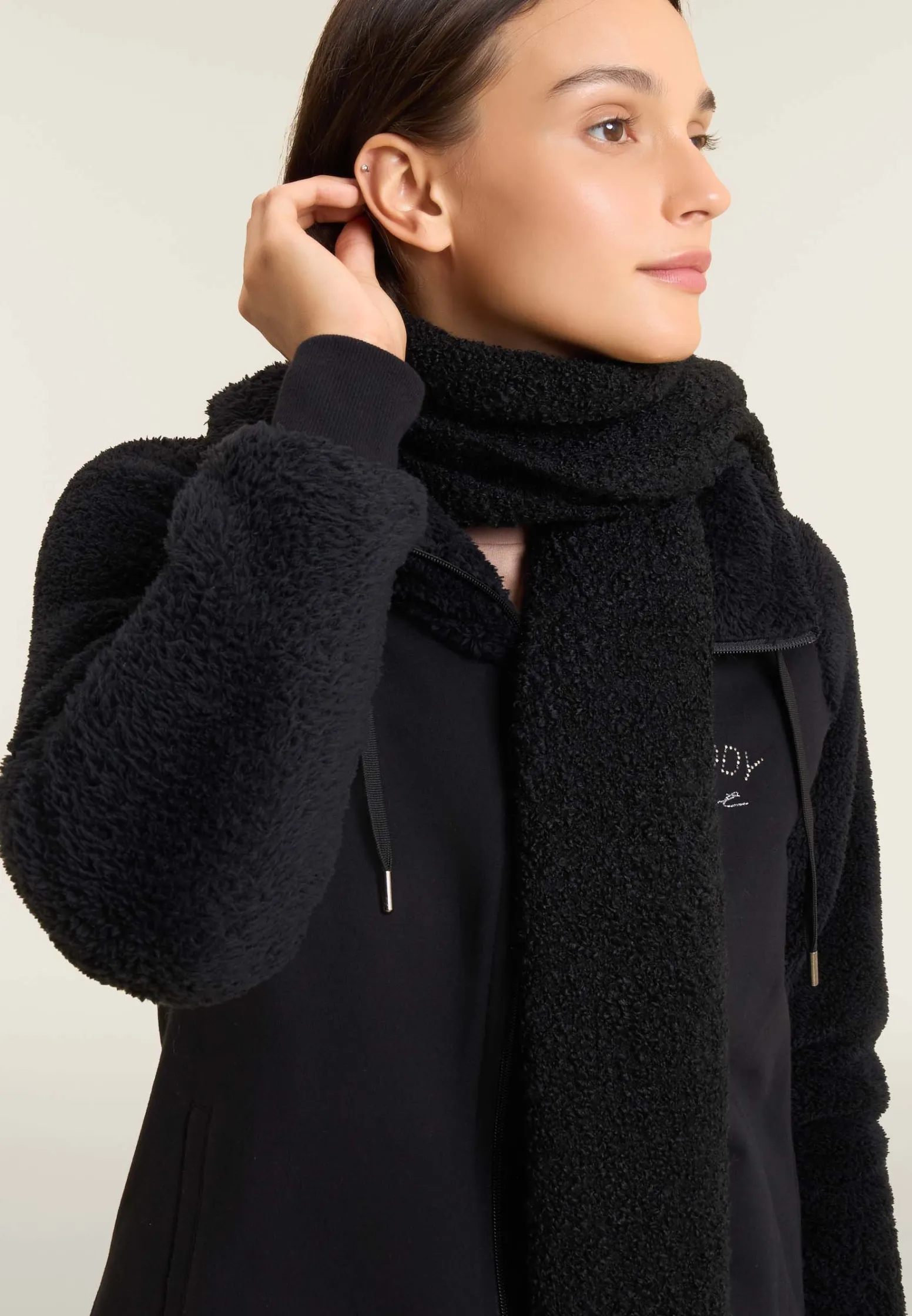 Freddy Sciarpa bouclé effetto lana con logo FY dorato-Donna Accessori Sportivi
