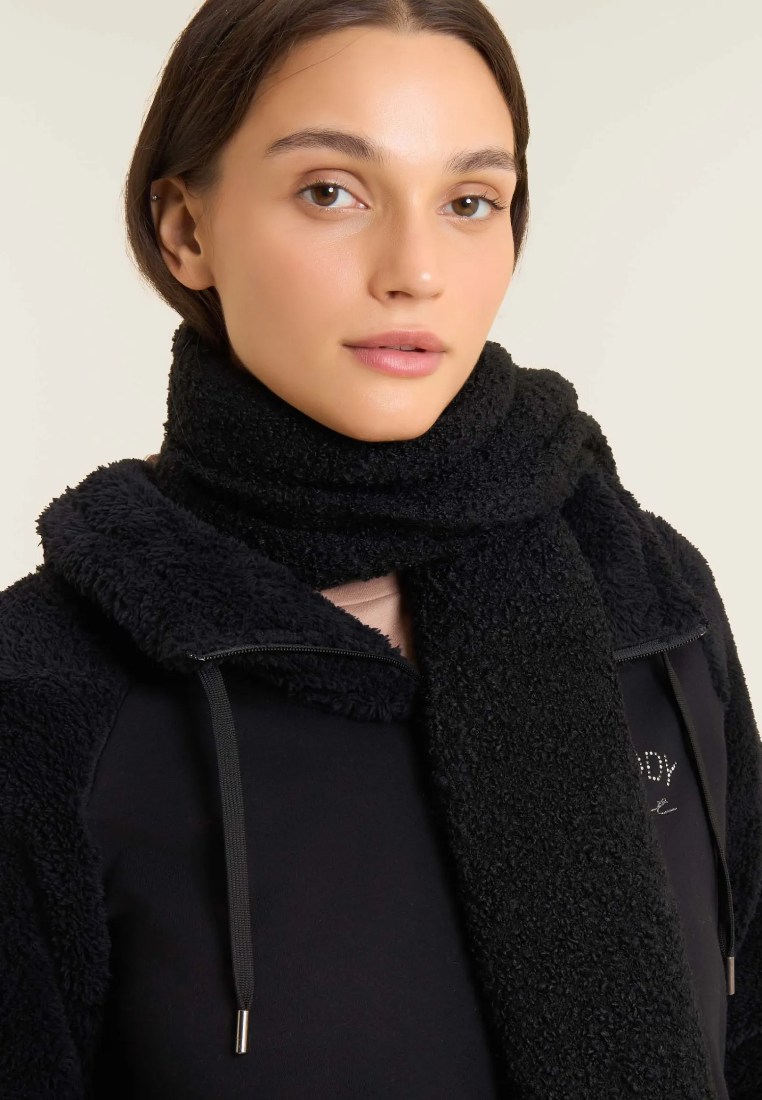 Freddy Sciarpa bouclé effetto lana con logo FY dorato-Donna Accessori Sportivi