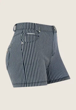 Freddy Shorts donna in denim a righe vita regular design 5 tasche-Donna Tutti I Pantaloni|Jeans E Pantaloni