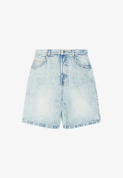 Freddy Shorts mom fit vita alta in denim con risvolto sul fondo-Donna Padel|Shorts