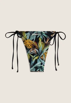 Freddy Slip bikini stampa foliage tropical con chiusura a laccetti-Donna Costumi Da Bagno