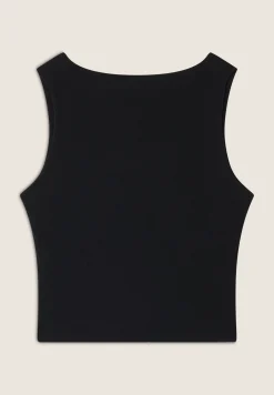 Freddy Top a costine stretch con scollo asimmetrico-Donna Top E Canotte