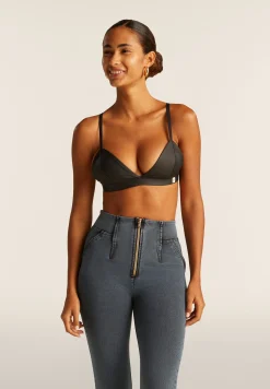 Freddy Top a triangolo in similpelle laminata-Donna Top E Canotte