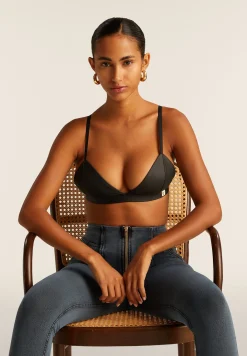 Freddy Top a triangolo in similpelle laminata-Donna Top E Canotte