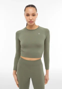 Freddy Top corto a manica lunga in tessuto seamless-Donna Padel|Pilates