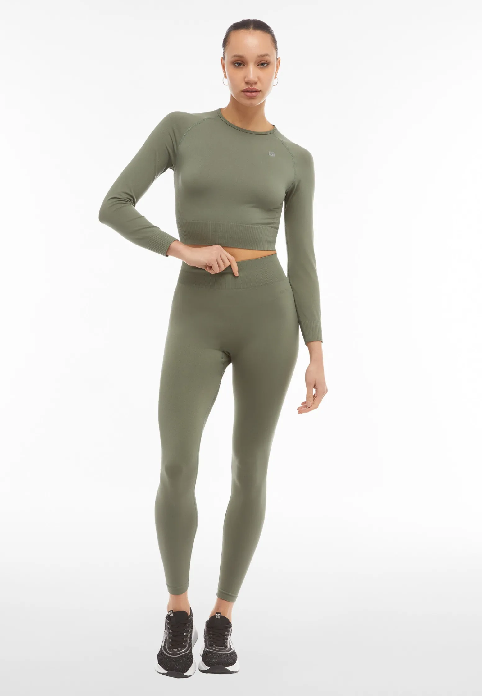 Freddy Top corto a manica lunga in tessuto seamless-Donna Padel|Pilates